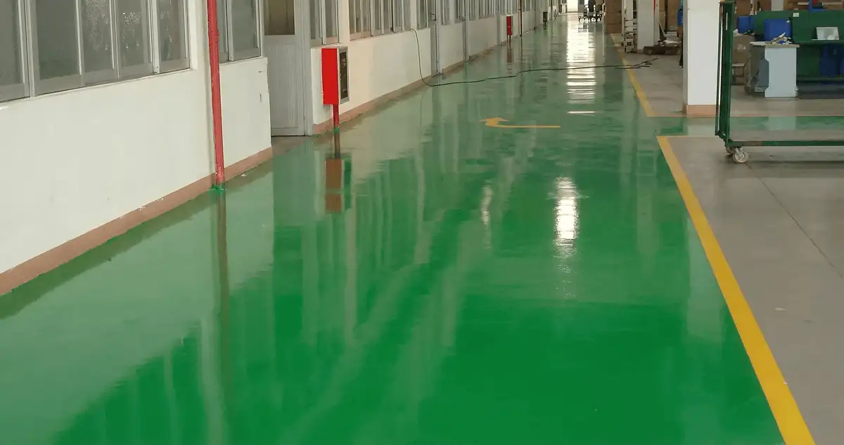 A factory floor professionally covered and marked with epoxy flooring in Little Rock, AR