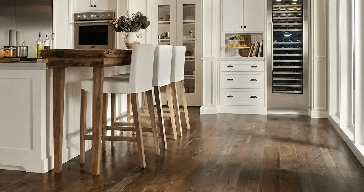 Professionally installed and refinished hardwood flooring in a residential home, showcasing smooth finish and natural wood tones in Little Rock, AR