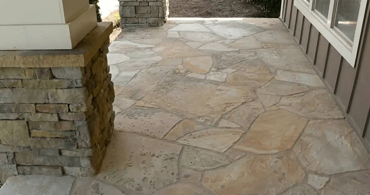 House entrance with professionally installed stone flooring in Little Rock AR