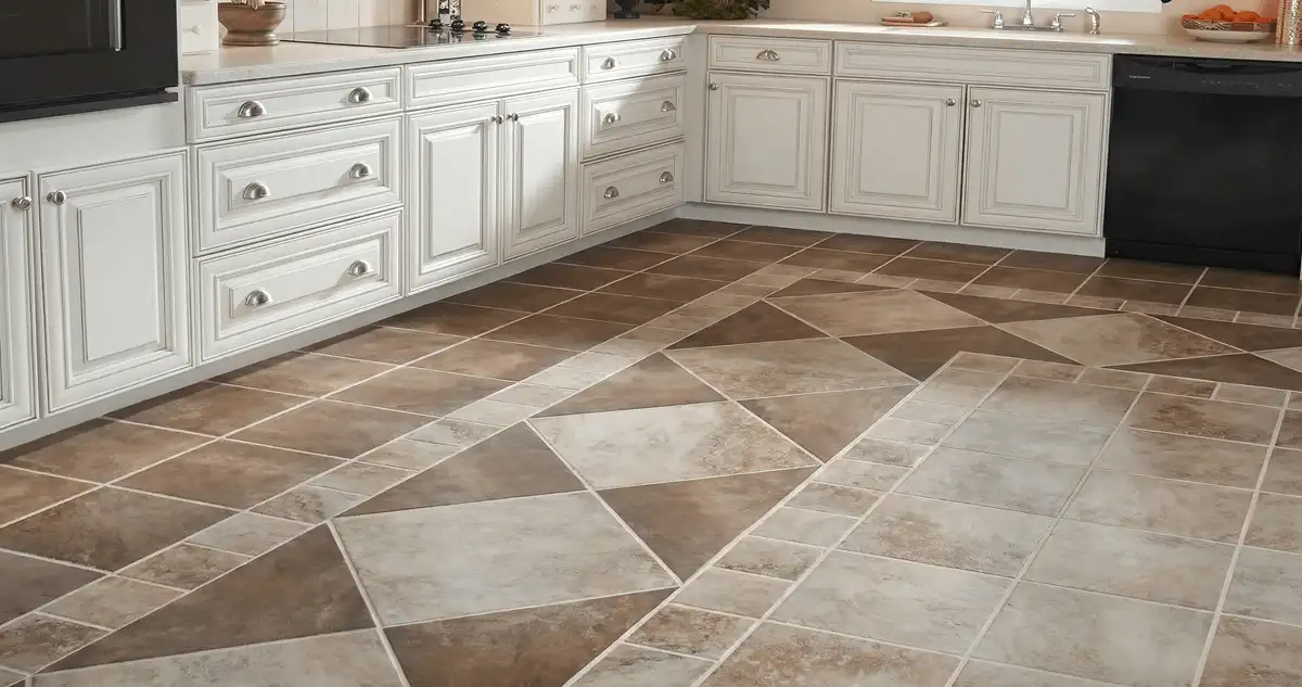 Kitchen with white cabinets and a professionally installed tile floor in Little Rock, AR